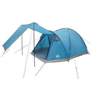 vidaXL Tenda Capanna con tetto Blu 4 persone Poliestere e Acciaio