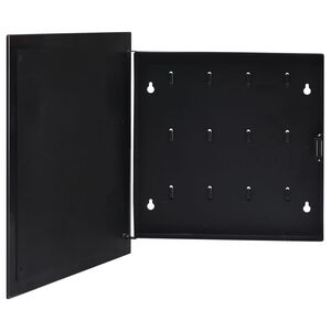 vidaXL Cassetta Portachiavi con Lavagna Magnetica Nera 35x35x4 cm