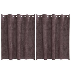 vidaXL Tende in Velluto 2 pz Marrone 140 x 140 cm Velluto