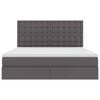 vidaXL Letto con contenitore e LED Grigio 160 x 200 cm Pelle Sintetica