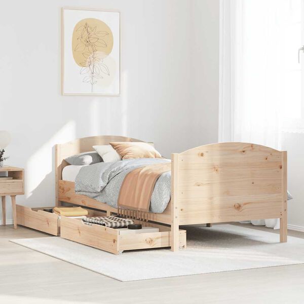 vidaXL Letto senza Materasso 75x190 cm in Legno Massello Pino