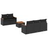 vidaXL Set Divano da Giardino 6 pz con Cuscini Nero in Polyrattan