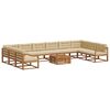 vidaXL Set di divani da esterno con cuscino 11 pcs Naturale e Beige