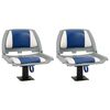 vidaXL Set Sedile per Barca Pieghevole 4 pz Blu e Bianco 48x51x41 cm