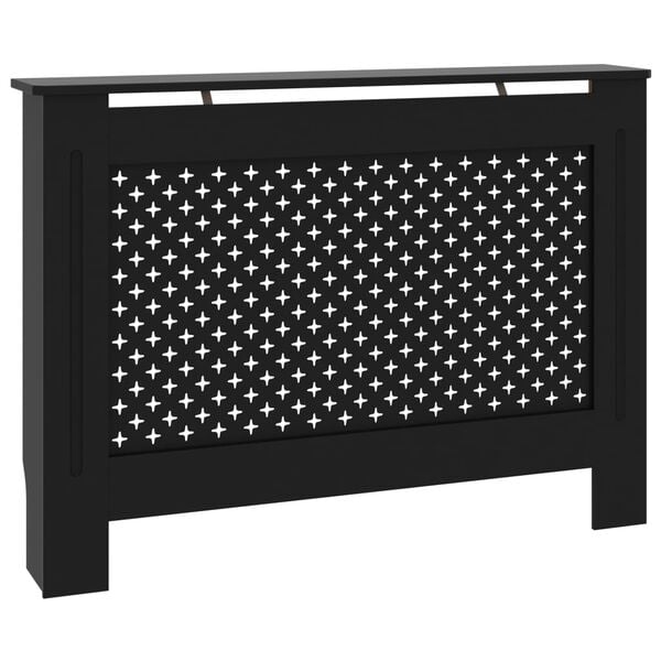 vidaXL Copertura per Radiatore Nera 112x19x81,5 cm in MDF