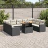 vidaXL Set Divani da Giardino 10pz con Cuscini in Polyrattan Nero