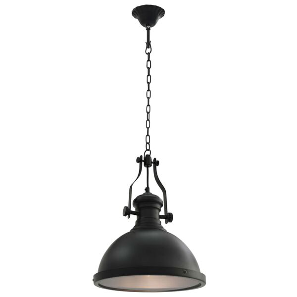 vidaXL Lampada da Soffitto Nera Rotonda E27