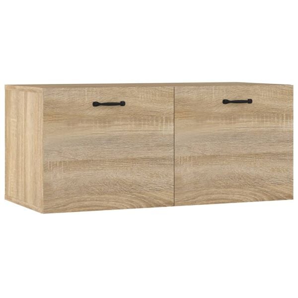 vidaXL Mobile a Parete Rovere Sonoma 80x36,5x35 cm Legno Multistrato