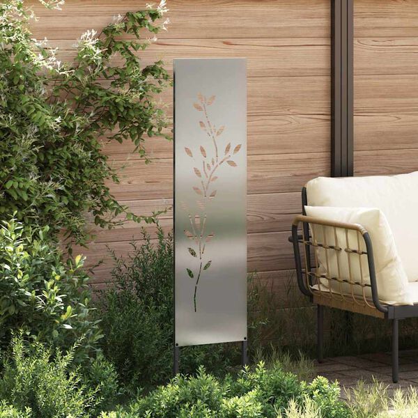 vidaXL Schermo per privacy in giardino Floreale Argento 32 x 140 cm