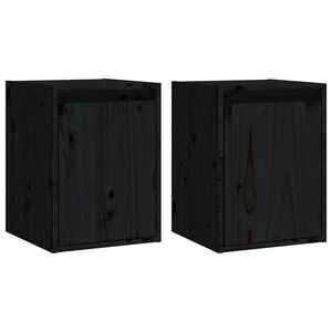 vidaXL Pensili 2 pz Neri 30x30x40 cm in Legno Massello di Pino