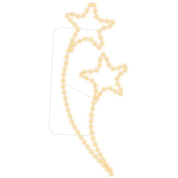 vidaXL Stringhe Luci a Forma di Stella 2pz Bianco Caldo 125,5x53x4,5cm