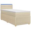 vidaXL Letto box spring con materasso Crema 80 x 200 cm Tessuto
