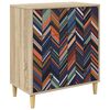vidaXL Cassettiera OMMEN Stampa geometrica 66 x 36,5 x 75 cm Sonoma