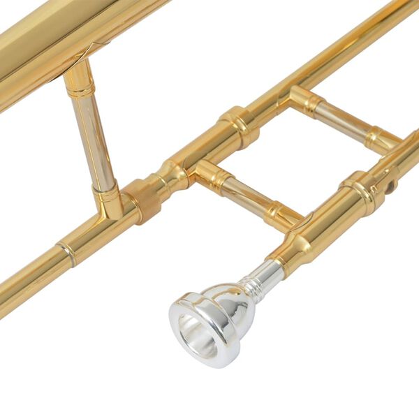 VidaXL Trombone in Ottone giallo con oro laccato Bb