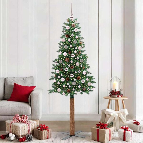 vidaXL Albero di Natale snodato con 300 LED con supporto Verde 210 cm