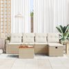 vidaXL Set Divano da Giardino con cuscino 6 pcs Beige polyrattan