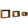 vidaXL Tavolini Impilabili 3 pz Legno Antico in Legno Multistrato