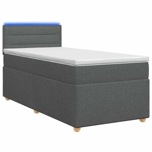 vidaXL Letto box spring con materasso Grigio Scuro 80 x 200 cm Tessuto