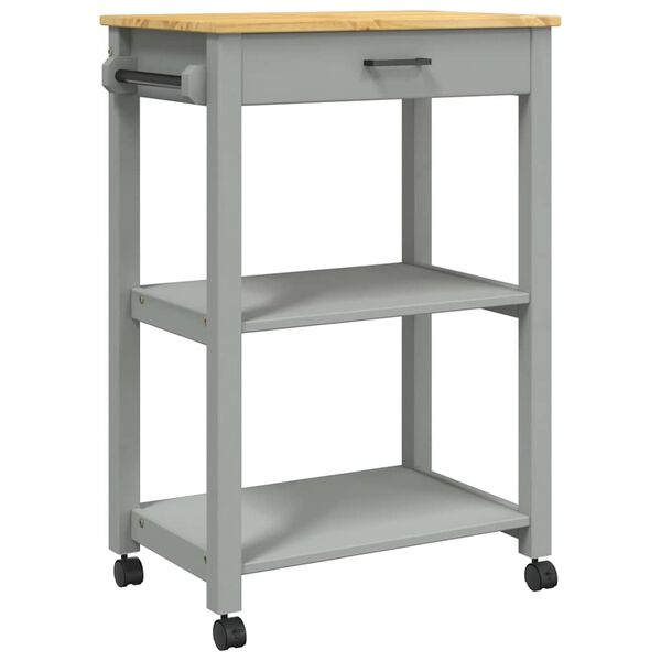 vidaXL Carrello da Cucina MONZA 60x40x88,5 cm in Legno Massello di Pino