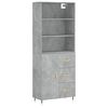 vidaXL Credenza Grigio Cemento 69,5x34x180 cm in Legno Multistrato