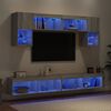 vidaXL Mobili TV a Muro con LED 6pz Grigio Sonoma Legno Multistrato