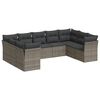 vidaXL Set Divano da Giardino 9 pz con Cuscini Grigio in Polyrattan