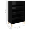 vidaXL Credenza Nero Lucido 57x35x90 cm in Legno Multistrato