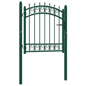 vidaXL Cancello per recinzione EMMEN con punte in acciaio 103x97 cm verde