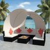 vidaXL Set Divani da Giardino 9 pz con Tettuccio in Polyrattan Nero