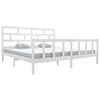 vidaXL Giroletto Bianco in Legno Massello 180x200 cm Super King