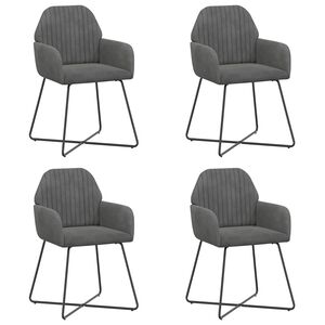 vidaXL Sedie da pranzo 4 pz Velluto Grigio Scuro 55 x 50 x 84 cm