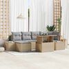 vidaXL Set Divano da Giardino 7 pcs Beige Poly Rattan