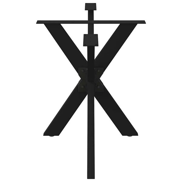 vidaXL Gamba per Tavolo da Pranzo a Forma di Ragno Nero 120x68x(72-73) cm Acciaio