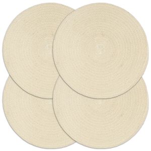 vidaXL Tovagliette 4 pz Naturale Neutro 38 cm Rotonde in Cotone