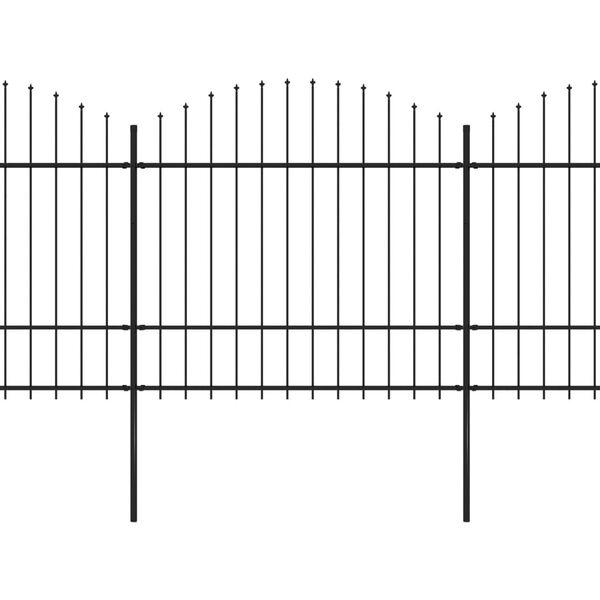 vidaXL Recinzione da Giardino con Punta a Lancia in Acciaio 714,5x175 cm Nero