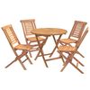 vidaXL Set bistro da giardino pieghevole da 5 pezzi Naturale