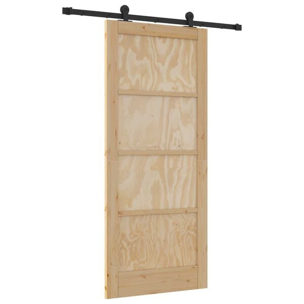 vidaXL Porta scorrevole ORKDAL Marrone 86 x 198,5 cm Pino massello