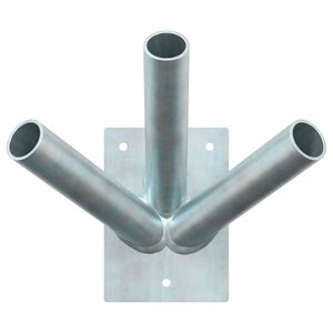 vidaXL Supporto per palo della bandiera Argento 10.5 x 7.5 cm Acciaio