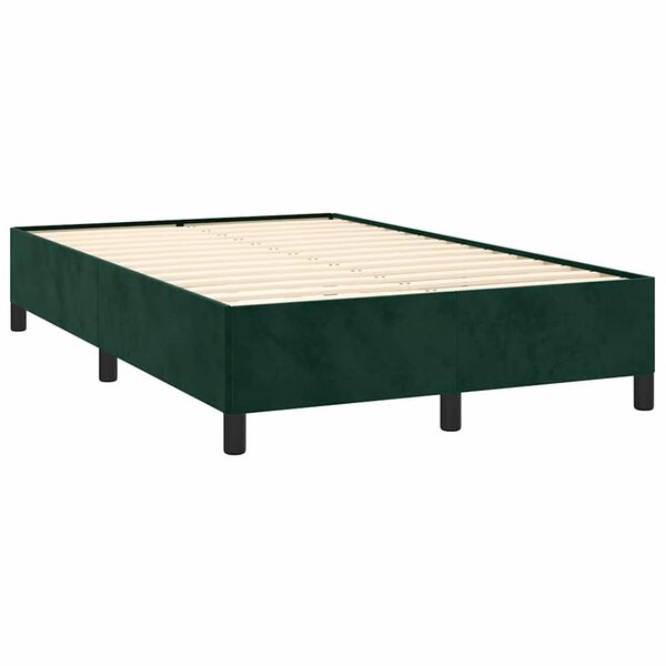 vidaXL Giroletto senza Materasso Verde Scuro 120x200 cm in Velluto