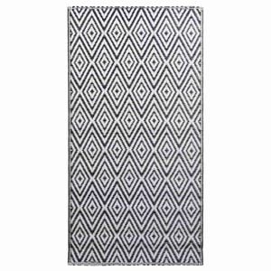 vidaXL Tappeto da Esterni ARAKIL Bianco e Nero 120x180 cm in PP