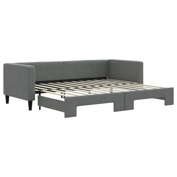 vidaXL Divano Letto con Letto Estraibile Grigio Scuro 80x200 Tessuto