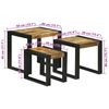 vidaXL Tavolo Nesting 3 pcs Legno massello di mango ruvido