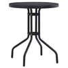 vidaXL Tavolo da Giardino Nero 60 cm in Acciaio e Vetro