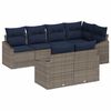 vidaXL Set Divano da Giardino 7 pcs Grigio e Blu Navy polyrattan