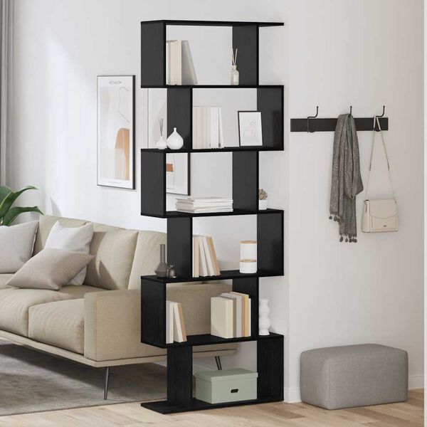 vidaXL Armadio per Libri Rovere Nero 70 x 24 x 193,5 cm