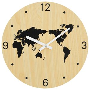 vidaXL Orologio a Parete Giallo e Nero &Oslash;30 cm in Legno Multistrato