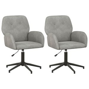 vidaXL Sedie da scrivania girevoli 2 pz Velluto 54 x 55 x 90 cm
