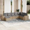 vidaXL Set Divano da Giardino 8 pz con Cuscini Beige in Polyrattan