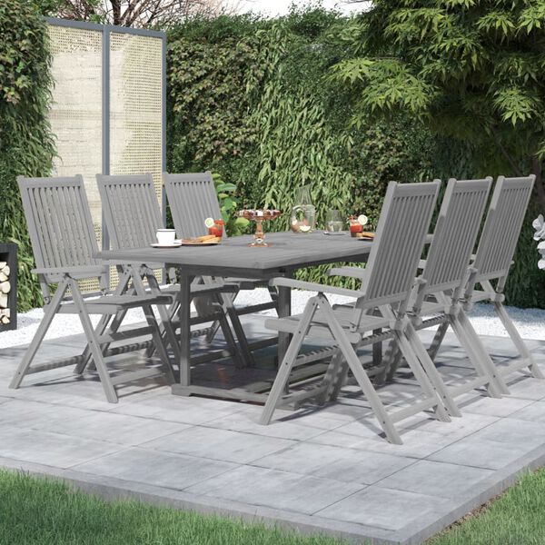 vidaXL Set da Pranzo per Giardino 7 pz in Legno Massello di Acacia