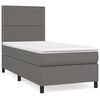 vidaXL Giroletto a Molle con Materasso Grigio 100x200 cm in Similpelle